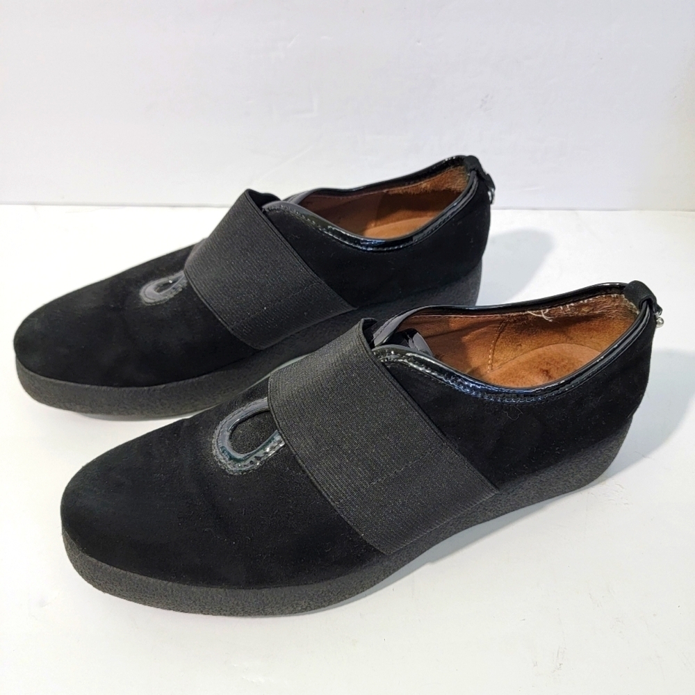 Donald J PLINER Jasper Black Suede Slip-On Loafers Sz 6.5M Comfy Athleisure
